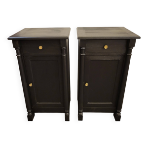 Paire de chevets patine