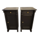 Pair of black patina bedside tables