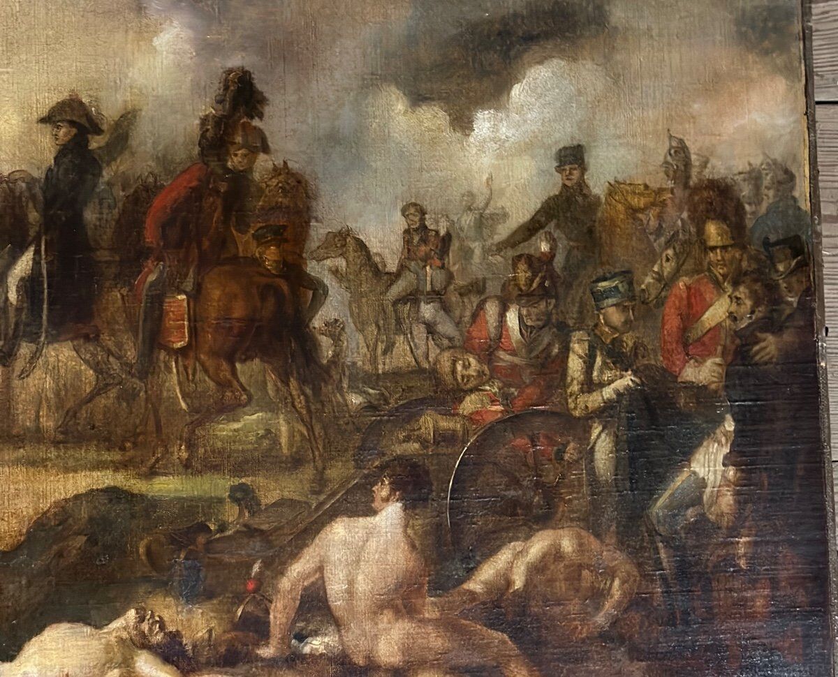 Napoleonic battle scene, oil on canvas, 19th century