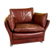 Danish red leather armchair by Svend Skipper 1970s