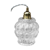 Moulded glass globe hand lamp