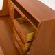 Danish teak mid century modern secretaire cabinet with a desk and vanity