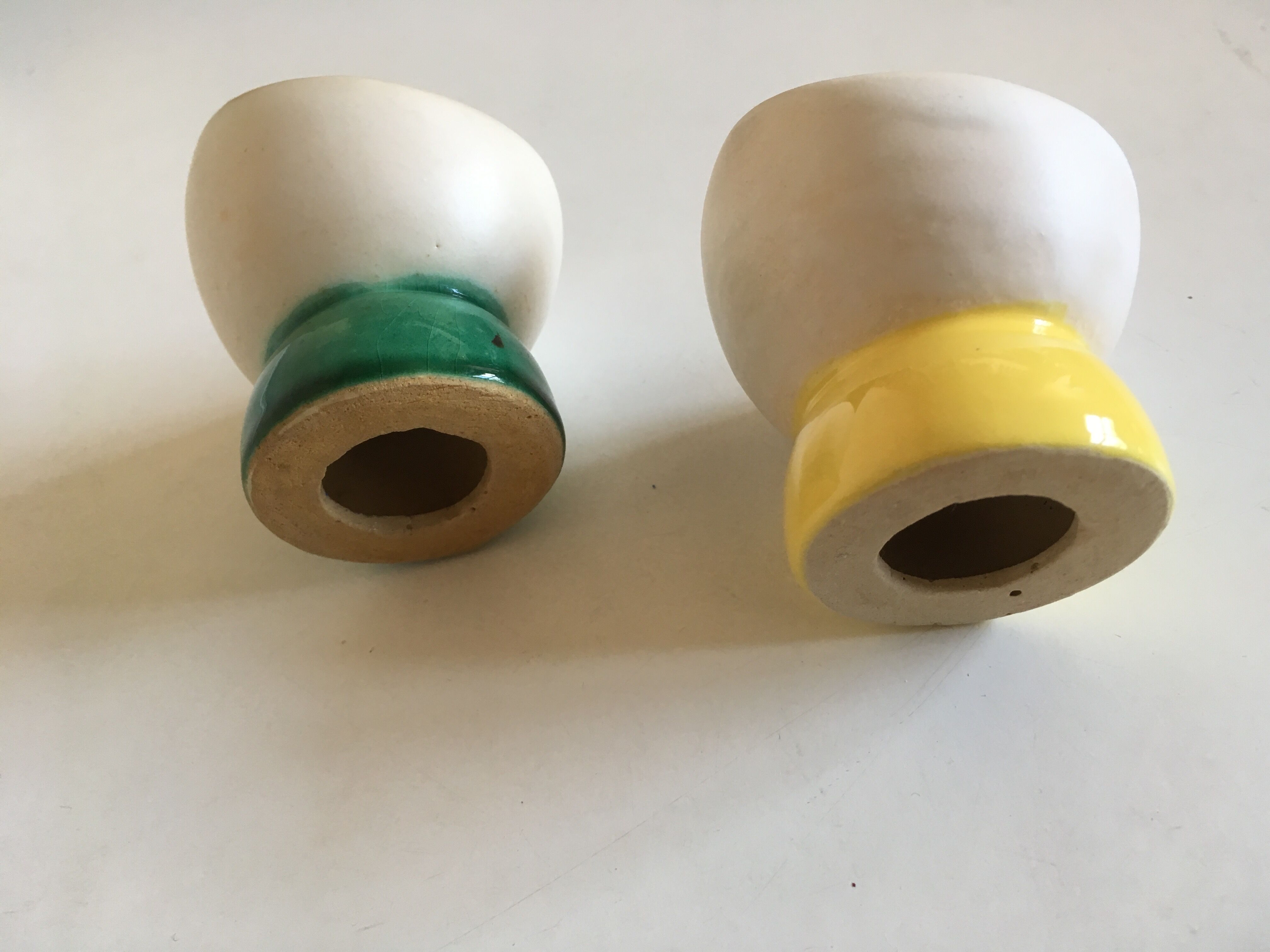 Pair of egg cups modernists workshop ceramic 50