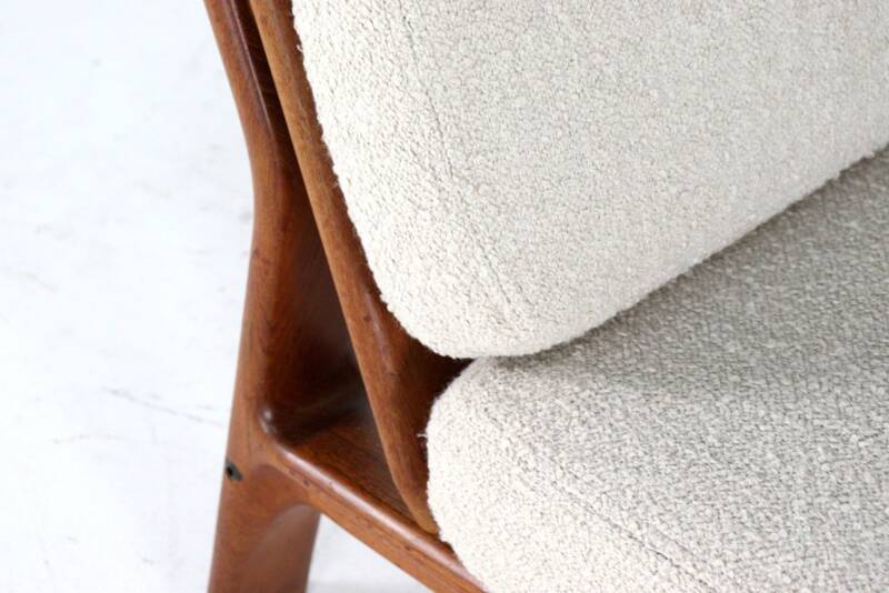 Komfort lounge chair 'Nimtofte' - Off White - danish design in teak
