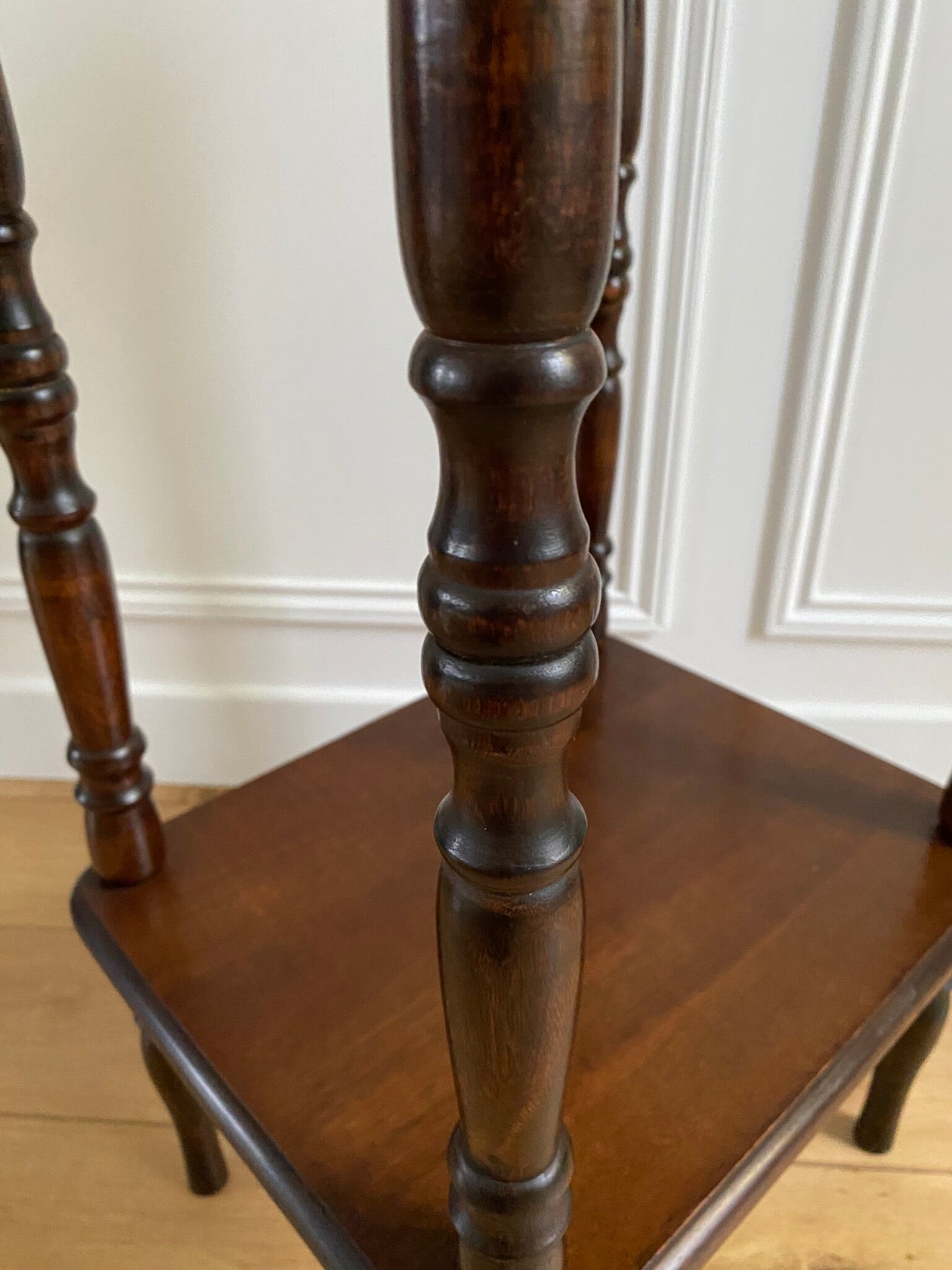 Phone table, wooden two trays