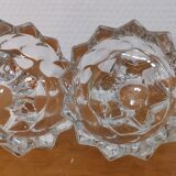 2 vintage crystal candle holders from Reims, France