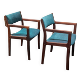 Paire de chaises de directeur en teck
