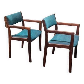A pair of vintage teak Directors chairs