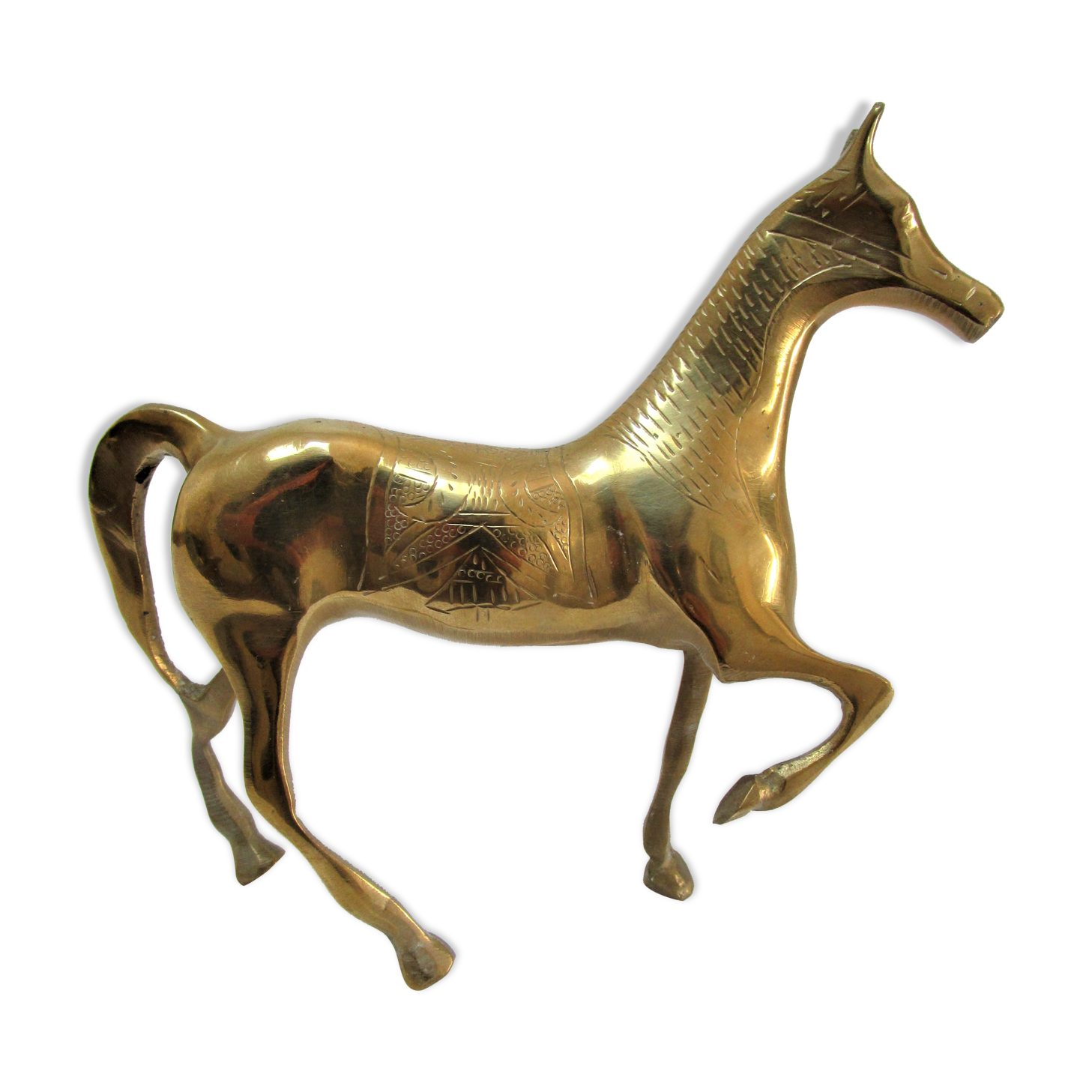 Vintage solid brass horse