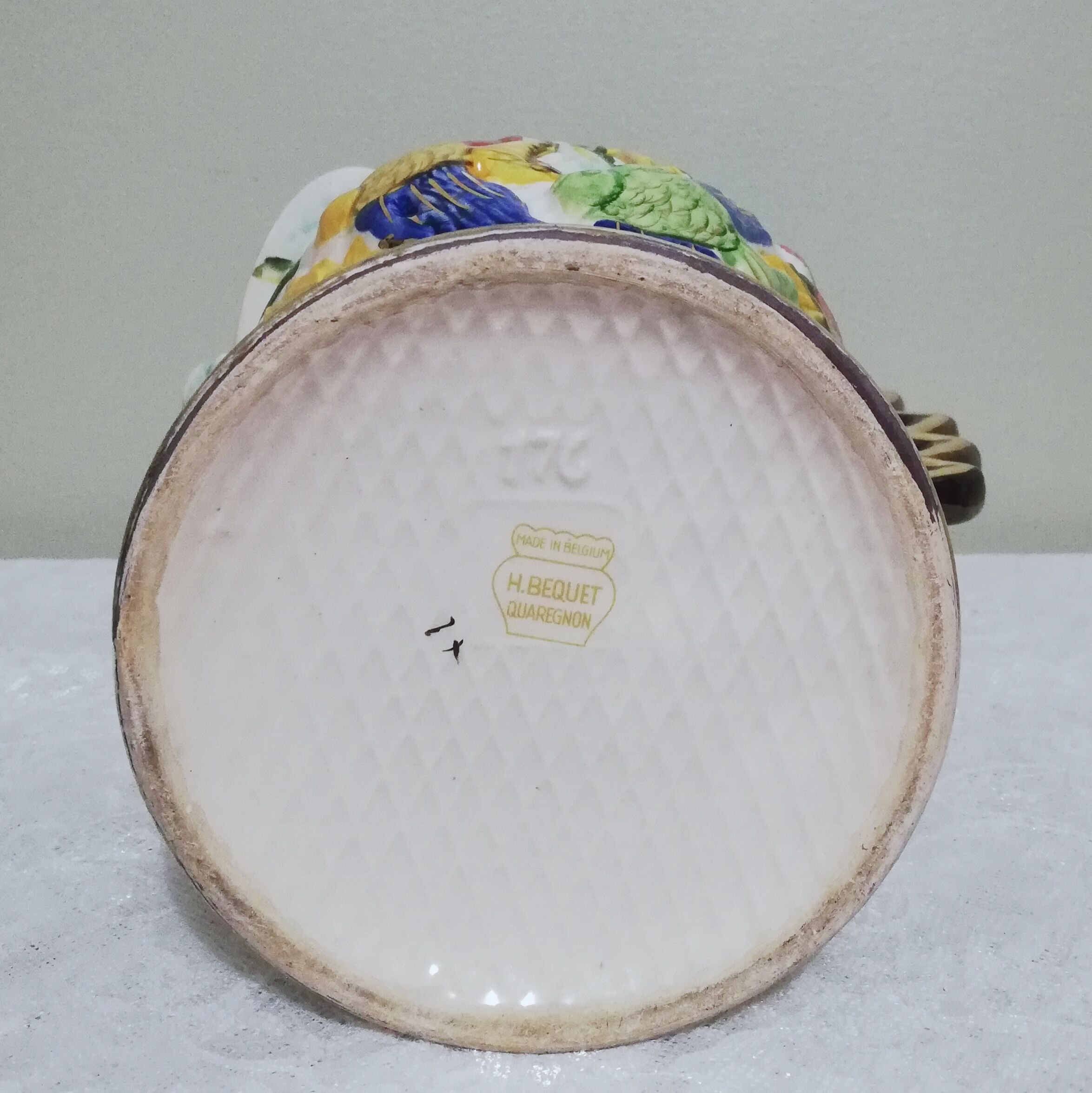 Ceramic pitcher vase signed Hubert Bequet