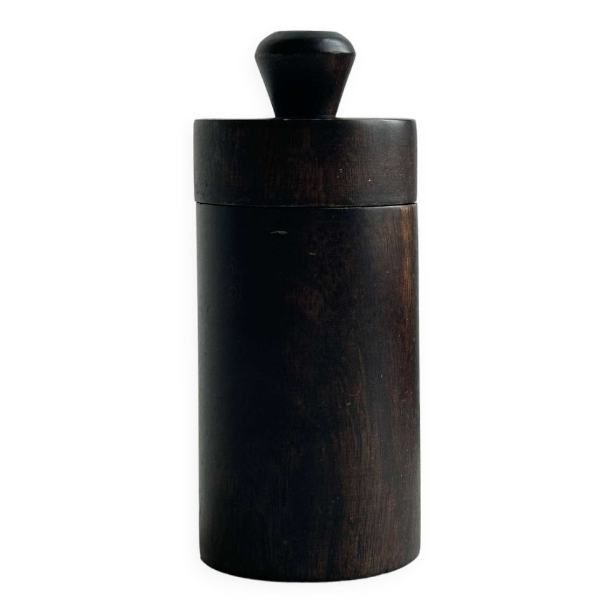 Old brutalist style wooden pot.