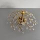 Flush mount Flower Design in crystal glass and gilded metal, 1980s, Germany