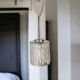 Minimalist simple glass hanging lamp USSR 1970s