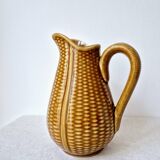 Ceramic "corn grain" pitcher in slip - Vintage