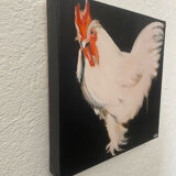 Coq portrait à l’huile sur toile