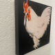 Rooster portrait in oil on canvas