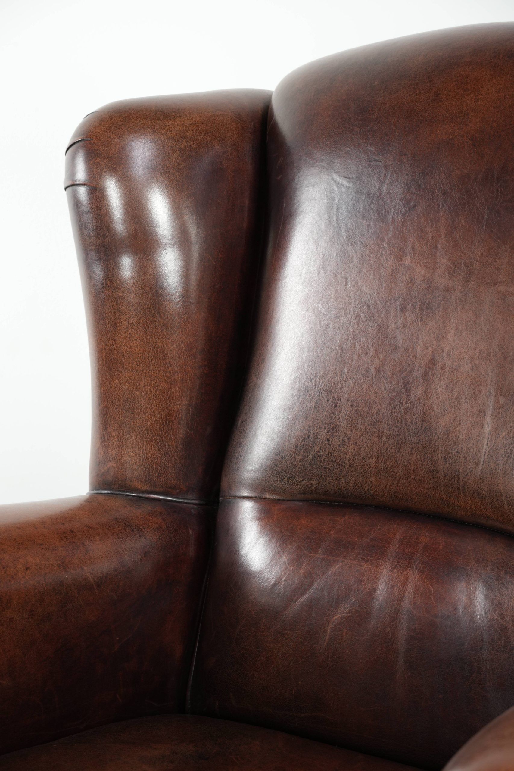 Sheepskin wingback armchair with beautiful deep and warm colours