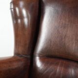 Sheepskin wingback armchair with beautiful deep and warm colours