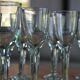 9 small stemmed sparkling glasses H 13 cm