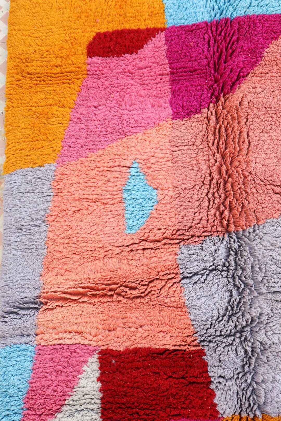 Contemporary high-quality multicoloured Azilal Berber rug - 246 x 153 cm