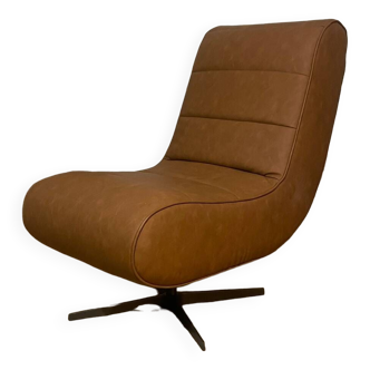 Swivel faux leather relaxation armchair