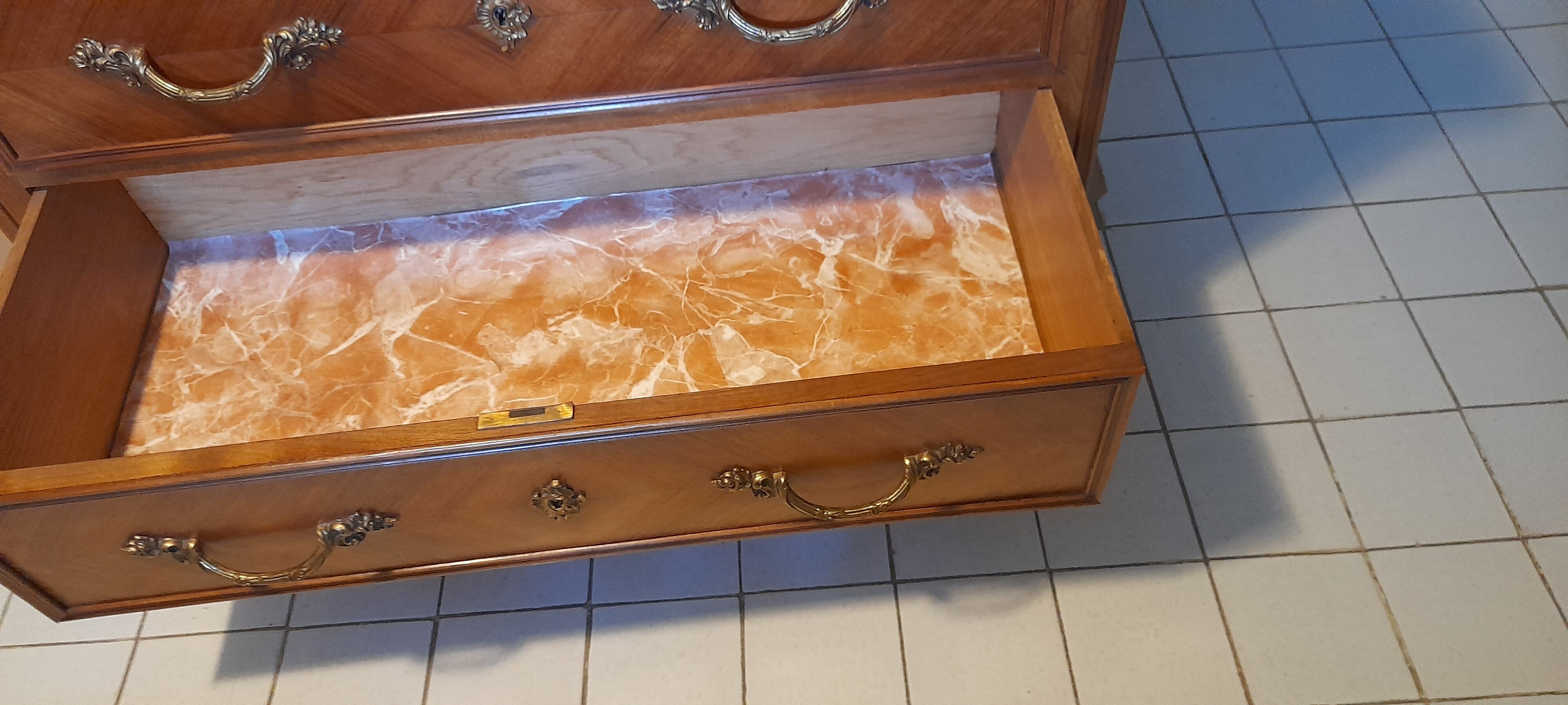 Louis XV style chest of drawers from the 50s