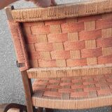 Braided rope and oak armchairs 50