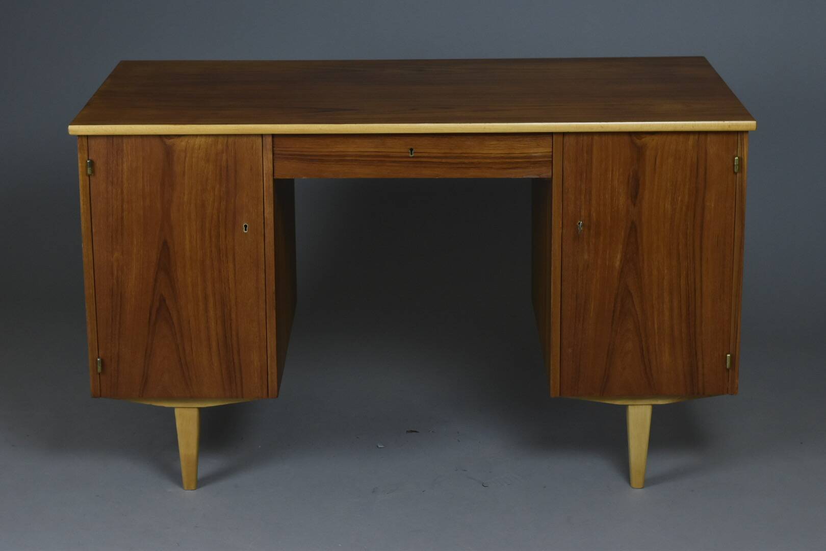 Swedish double-sided teak desk, late 1950s/early 1960s, SMB Bodafors