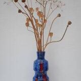 Blue Glass Art Vase attributed to Frantisek Koudelka for Prachen Glass Work