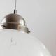 White Murano Glass Globe Pendant Lamp with Chrome Top – 1960s Space-Age, XL Mid-Century Ceiling Light