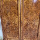 Armoire en ronce de noyer, 2 portes, 2 tiroirs