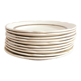 Set of 10 dessert plates Digoin Sarreguemines