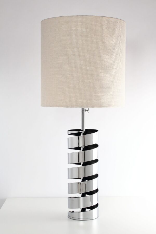 Jacques Charpentier, lampe en métal chromé