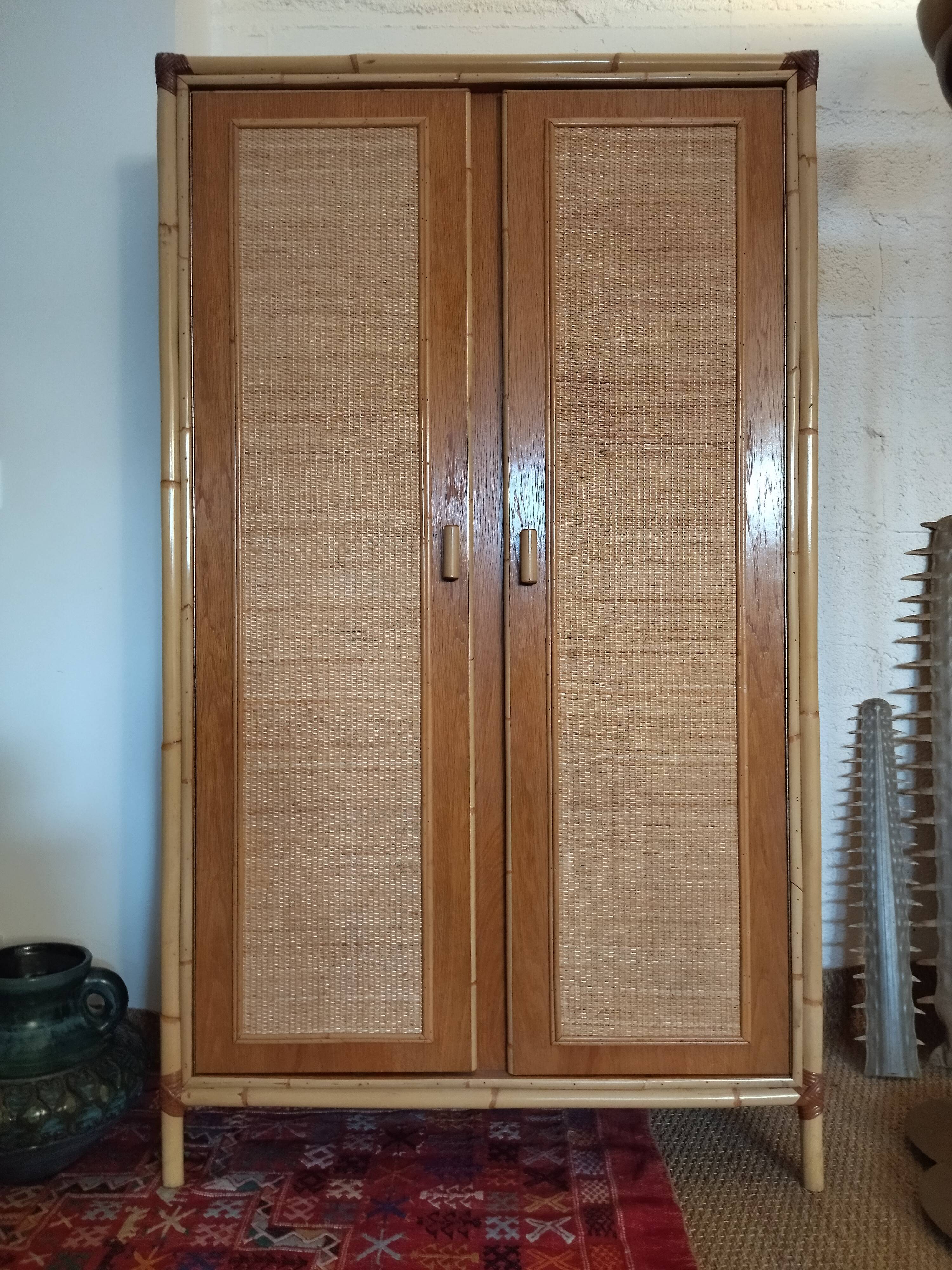 Vintage bamboo cabinet 1960