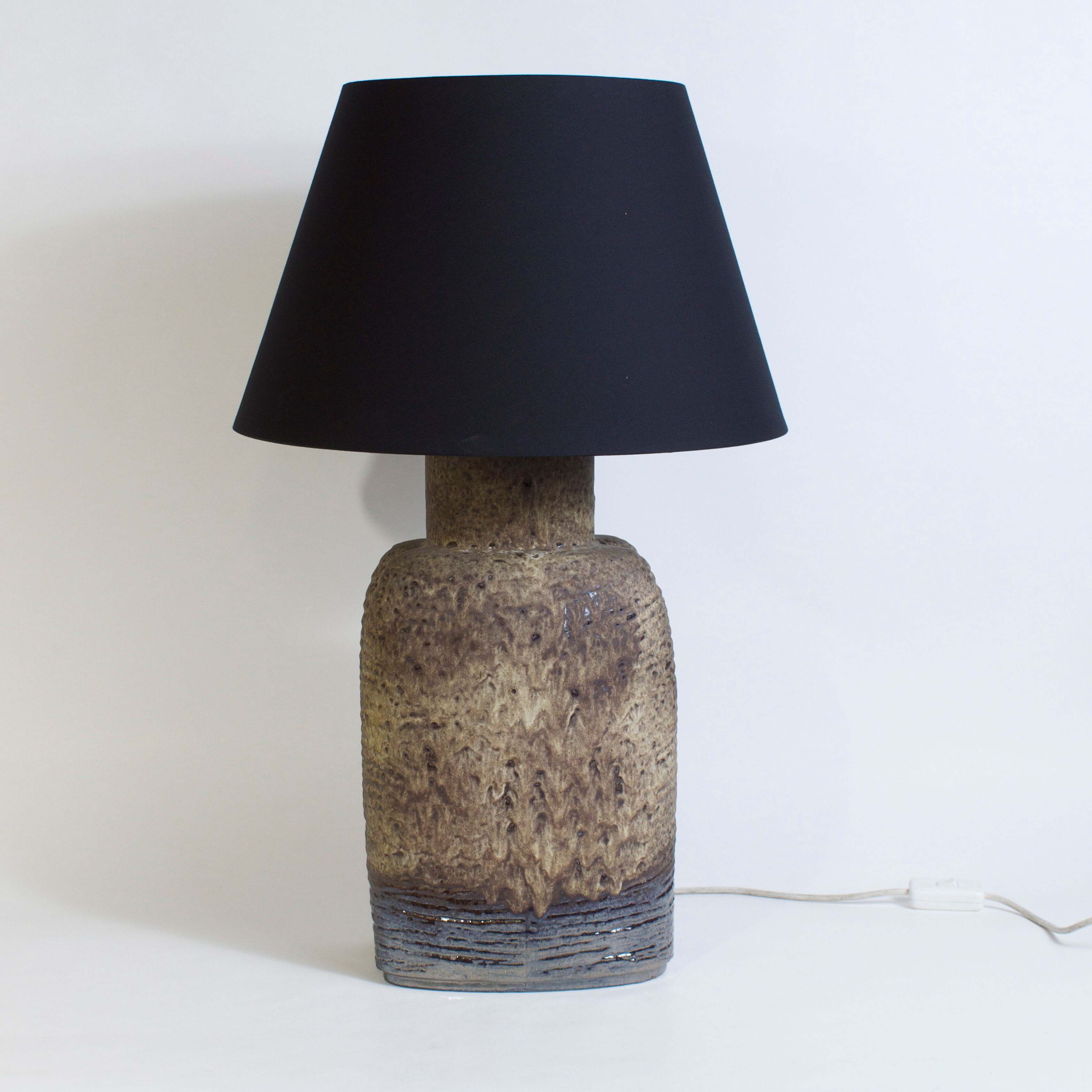 Vintage ceramic lamp and enamel by Kaiser Leuchten, Germany 1969