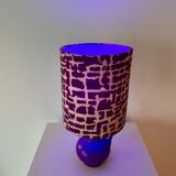 Expressive table lamp in Plum Black made from a vintage design vase by WGP.