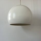 Vintage white metal pendant light, France 1980
