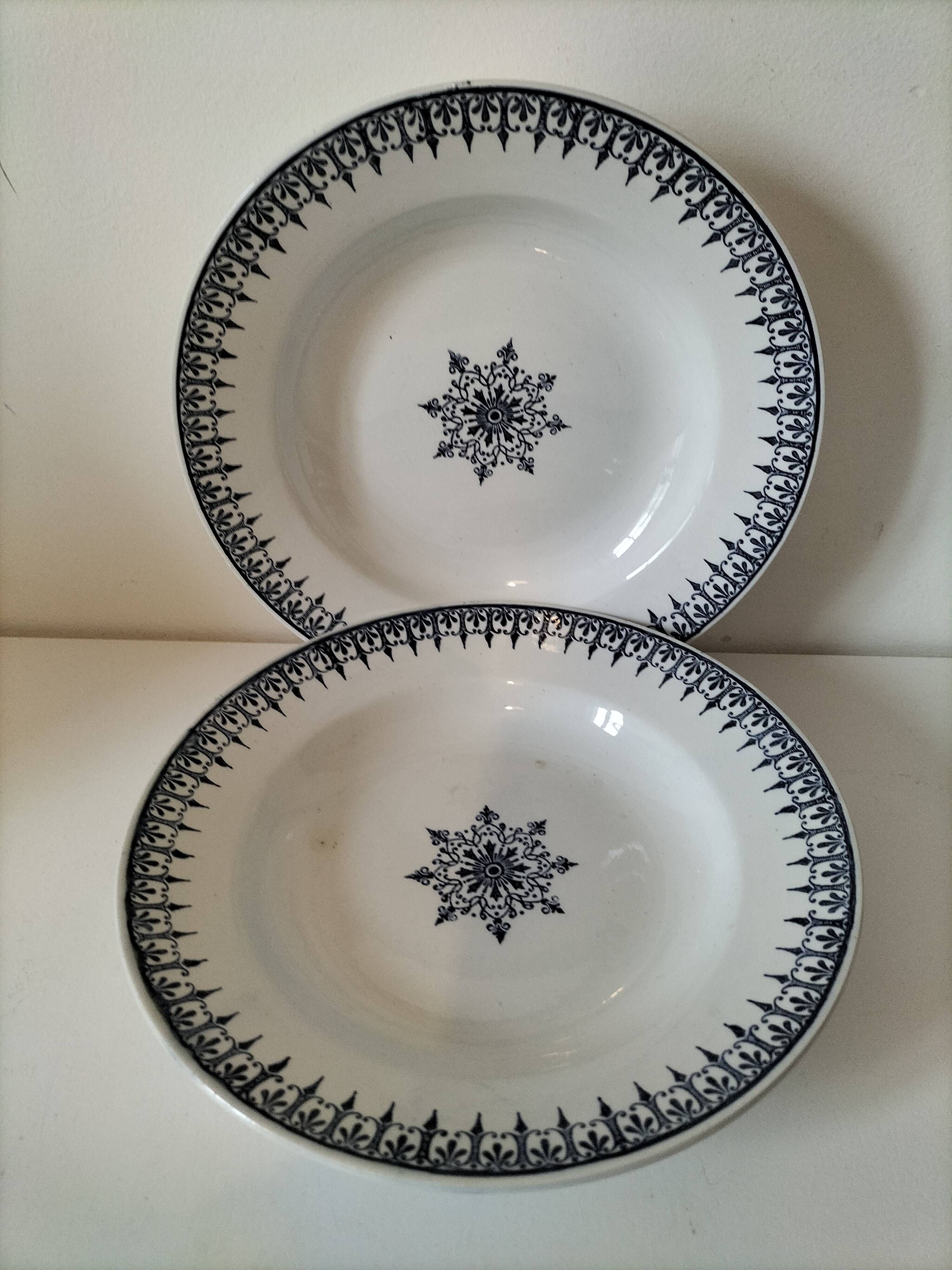 Set of two ironstone deep plates Saint-Amand Primax