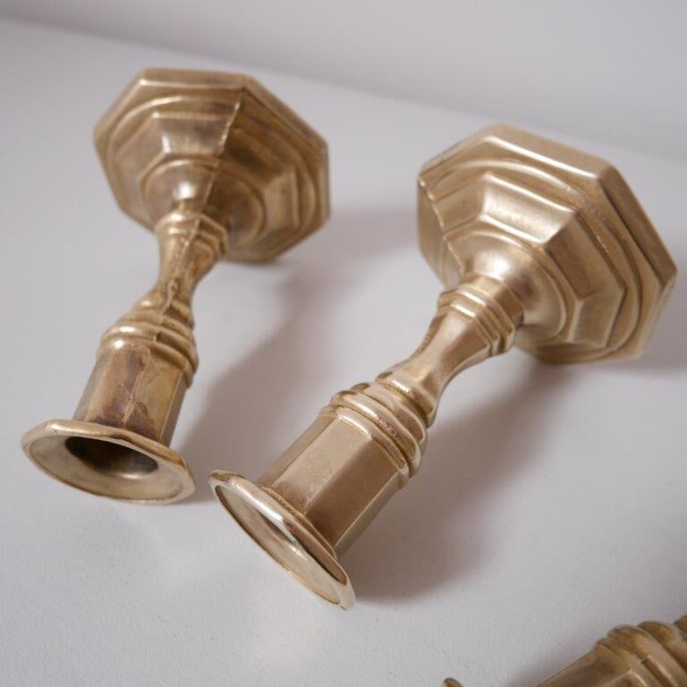 Lot de 3 bougeoirs en laiton Nijhof