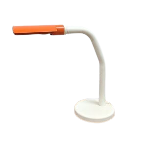 Orange and white metal desk lamp