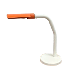 Orange and white metal desk lamp