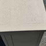 Small Parisian sideboard with one drawer and two doors, white lacquered