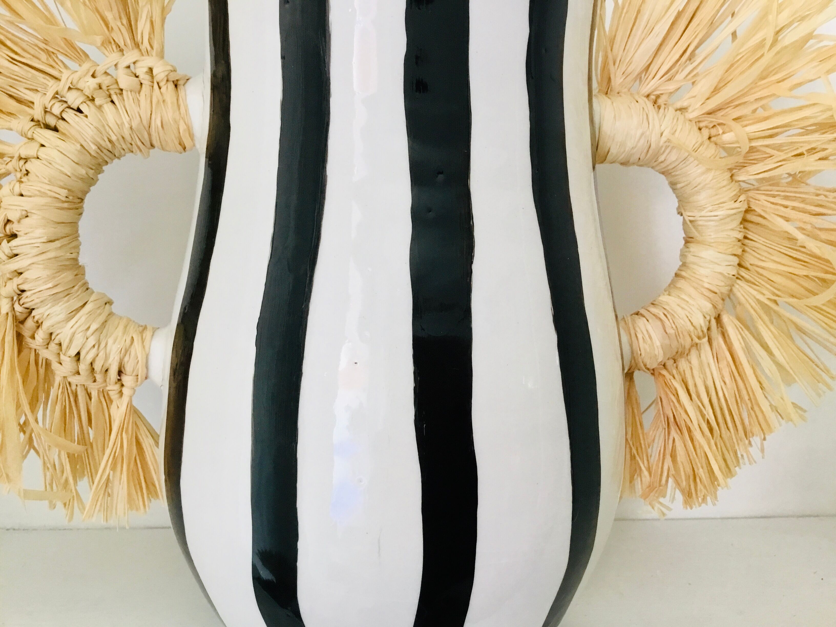 Black and white amphora vase