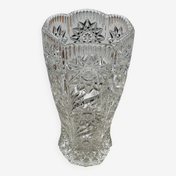Grand vase cristal moulé