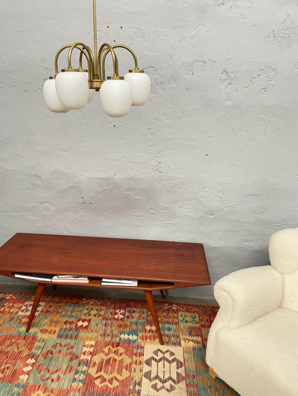 Danish Modernist 6 Arm Chandelier by LYFA