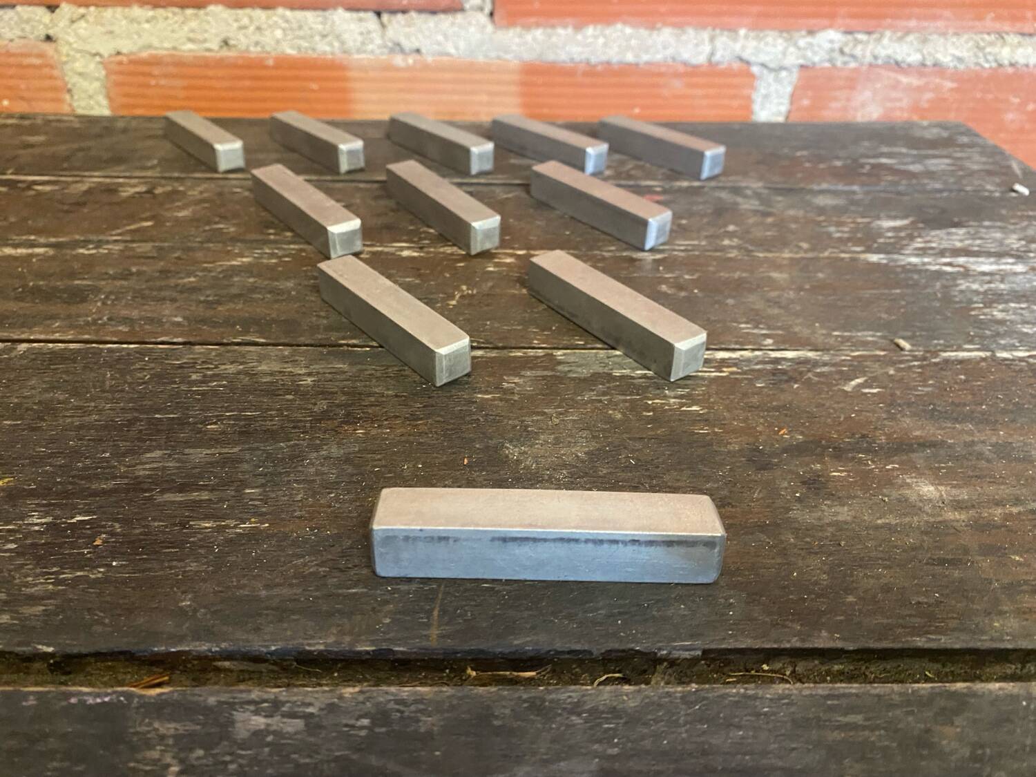 Set of 11 vintage aluminium knife rests from the 1970s