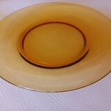 12 assiettes plates Vereco ambre