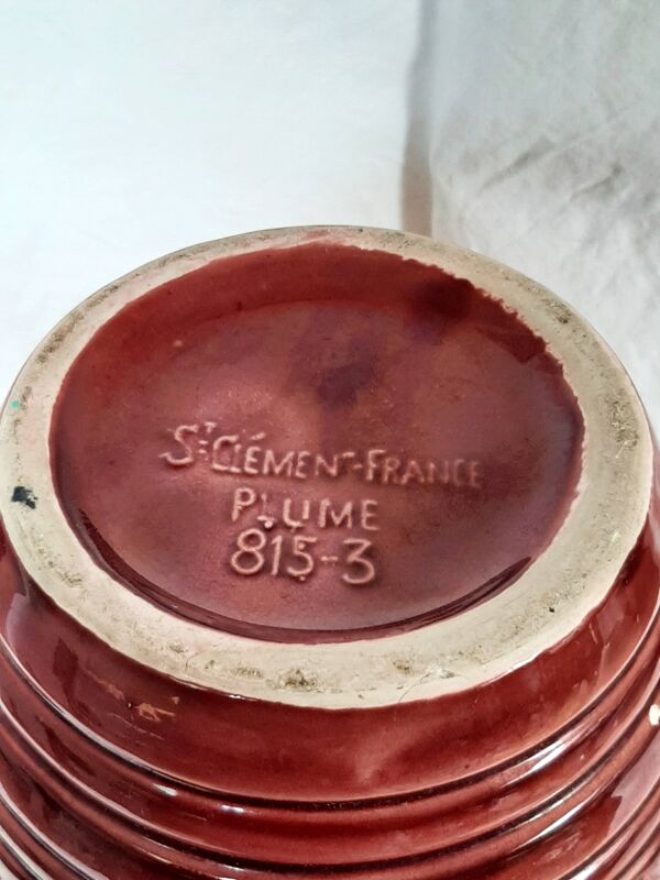 Vase année 30  Saint Clément décor ''plume