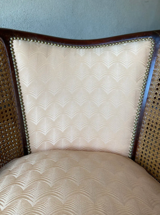 Pair of vintage 1940 canned armchairs
