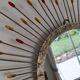 Metal sun mirror, vintage French, 44 cm